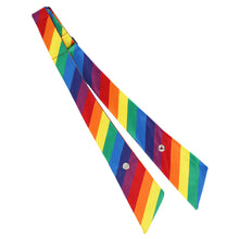 Load image into Gallery viewer, Rainbow color striped crossover tie pointed unsnapped