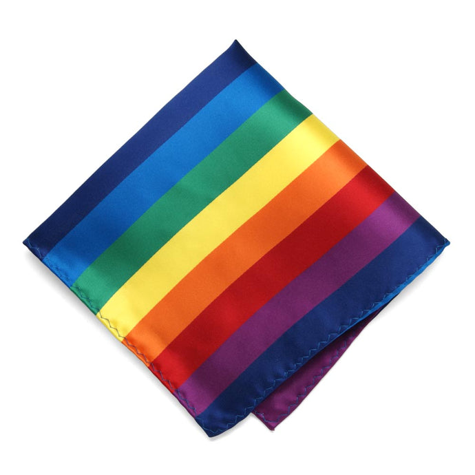 Rainbow Striped Pocket Square