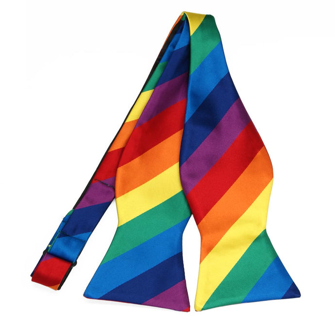 Rainbow Striped Self-Tie Bow Tie