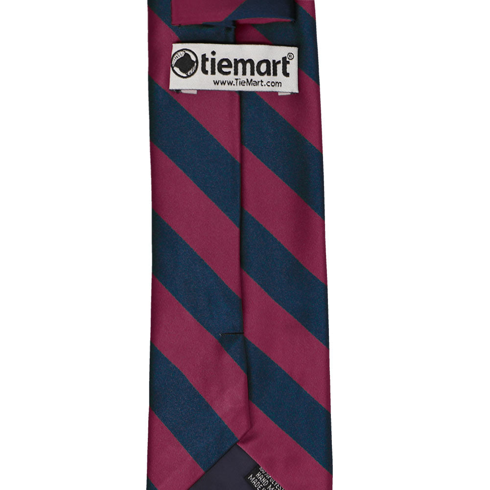 Raspberry and Navy Blue Striped Tie | Shop at TieMart – TieMart, Inc.