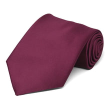 Load image into Gallery viewer, Raspberry Premium Extra Long Solid Color Necktie