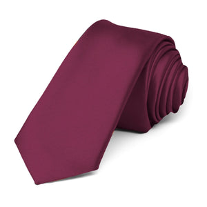 Raspberry Premium Skinny Necktie, 2" Width