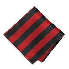 Load image into Gallery viewer, Red and Black Striped Pocket Square