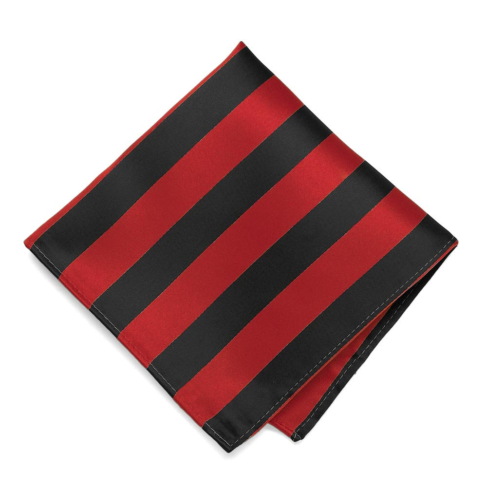 Red and Black Striped Pocket Square