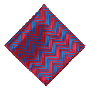 Red and blue chevron striped pocket square
