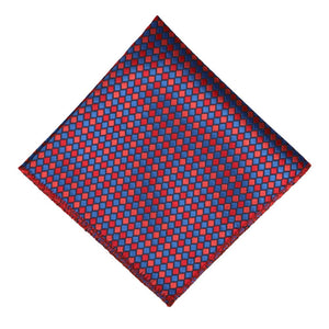 Red and blue small pattern pocket square