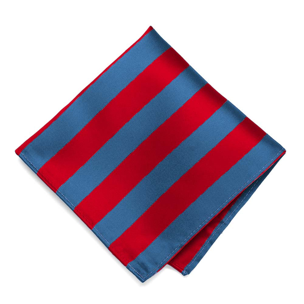 Red and Blue Striped Pocket Square