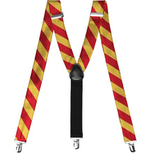 Load image into Gallery viewer, Red and gold striped suspenders