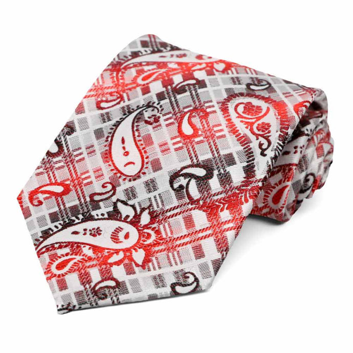 Red Huron Paisley Necktie