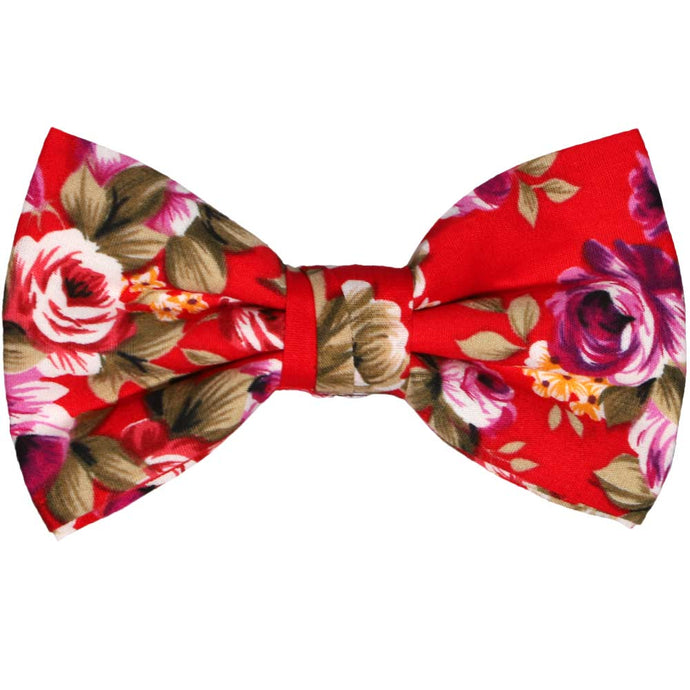 Red floral bow tie