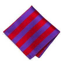 Load image into Gallery viewer, Red and Purple Striped Pocket Square