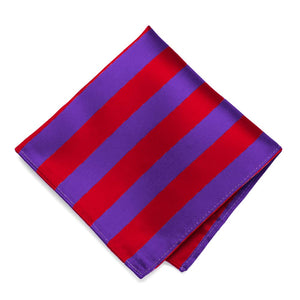 Red and Purple Striped Pocket Square
