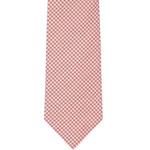 Red and white puppytooth pattern tie, front view