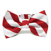 Load image into Gallery viewer, Red and White Striped Bow Tie