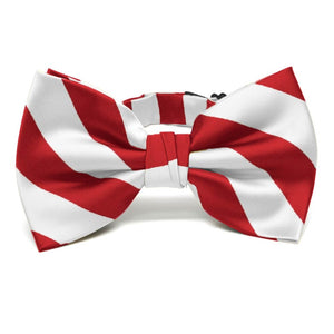 Red and White Striped Bow Tie