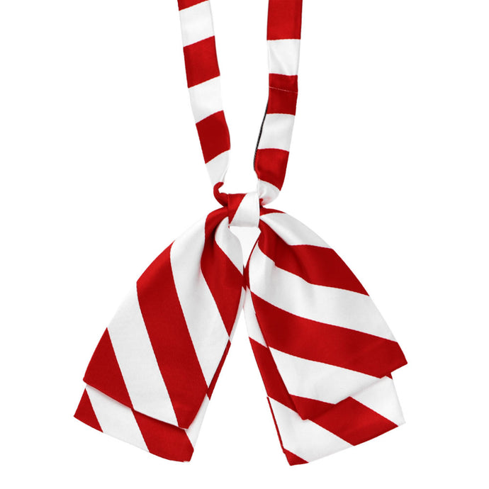 Red and White Striped Floppy Bow Tie