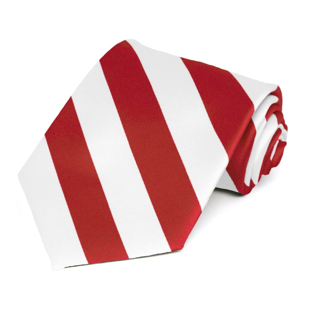 Red and White Striped Tie