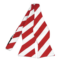 Load image into Gallery viewer, Red and White Striped Self-Tie Bow Tie