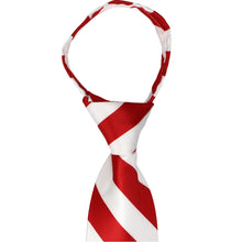 Load image into Gallery viewer, Closeup of a red and white striped zipper tie knot