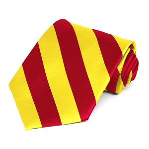 Red and Yellow Extra Long Striped Tie