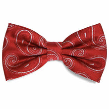 Load image into Gallery viewer, Red Berkshire Paisley Bow Tie