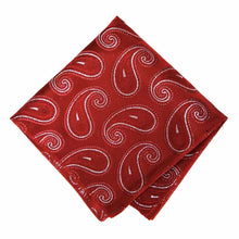 Load image into Gallery viewer, Red Berkshire Paisley Pocket Square