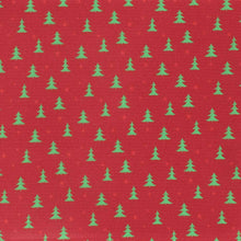 Load image into Gallery viewer, Closeup of a Christmas tree pattern on a red background