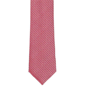 Red circle pattern slim tie, front view
