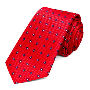 Red Hoffner Dotted Slim Necktie