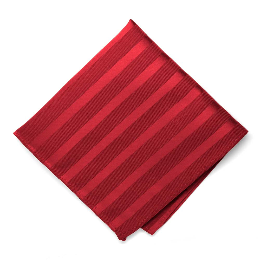 Red Elite Striped Pocket Square