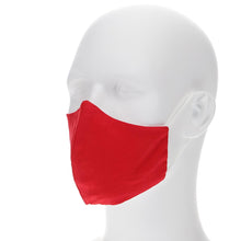 Load image into Gallery viewer, Red face mask on a mannequin with filter pocket