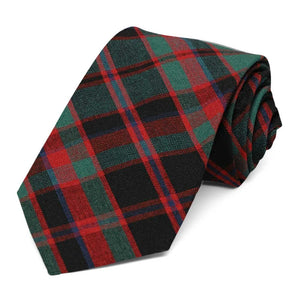Red and green christmas plaid necktie