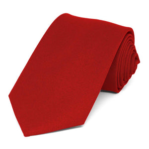 Red Matte Finish Necktie, 3" Width