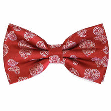 Load image into Gallery viewer, Red Ivanhoe Paisley Bow Tie