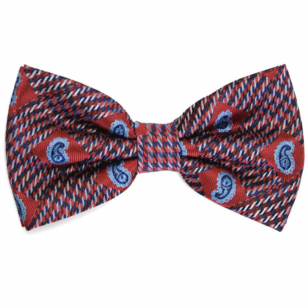 Red Churchill Paisley Bow Tie