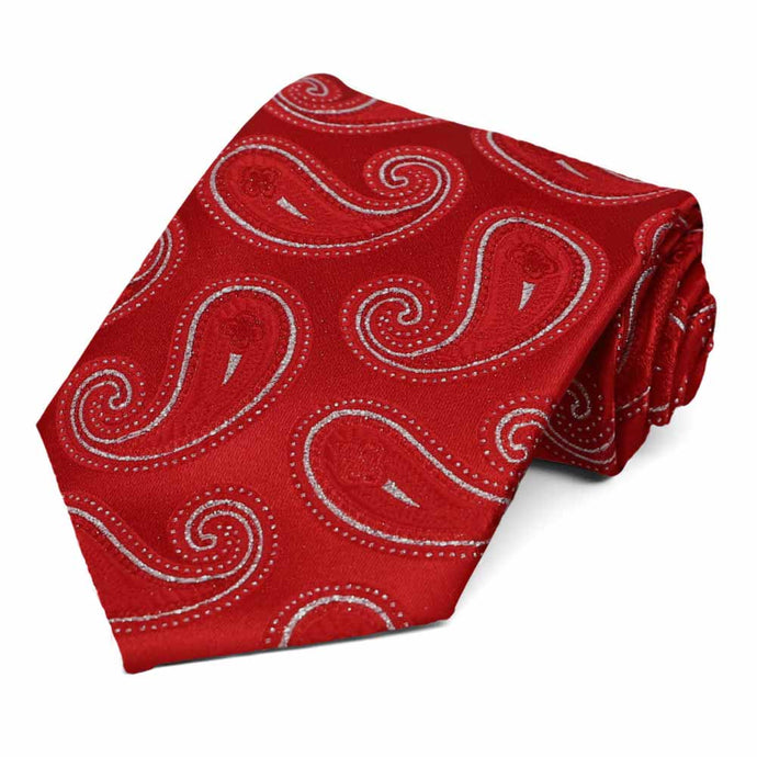 Red Berkshire Paisley Necktie