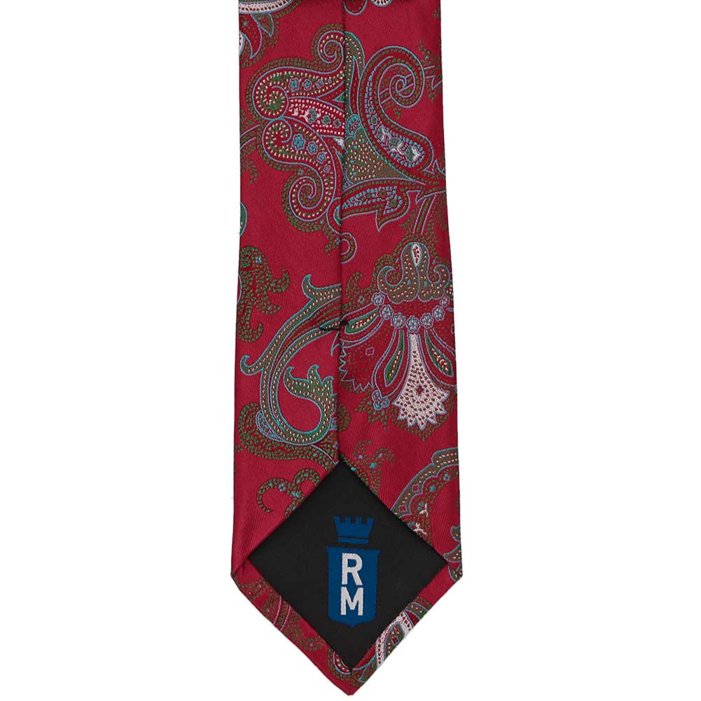 Crimson Red Paisley Silk Narrow Necktie | Shop at TieMart
