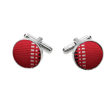 Load image into Gallery viewer, Red Pattern Fabric Cufflinks