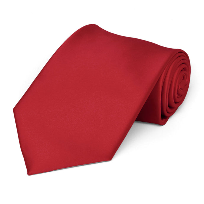 Red Premium Extra Long Solid Color Necktie