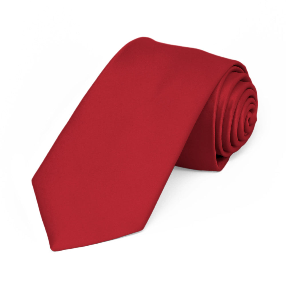 Red Premium Slim Necktie, 2.5