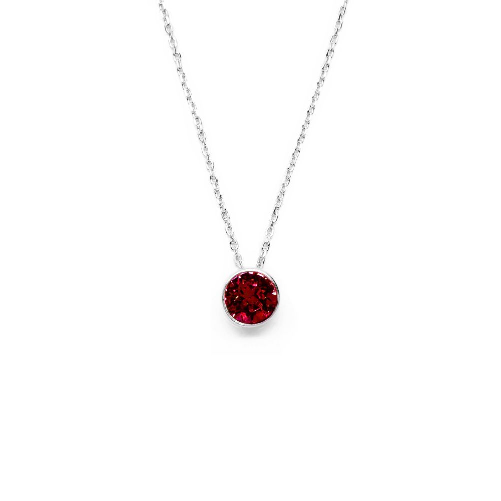 Dark Red Round Crystal Necklace | Shop at TieMart – TieMart, Inc.