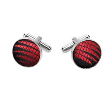Load image into Gallery viewer, Red Torch Pattern Fabric Cufflinks