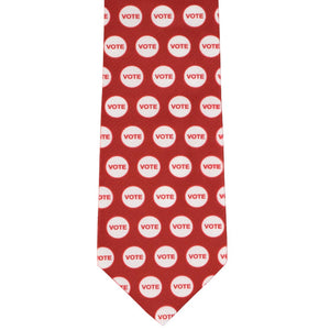 Red vote sticker necktie all over pattern