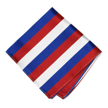 Load image into Gallery viewer, Red, White and Blue Striped Pocket Square