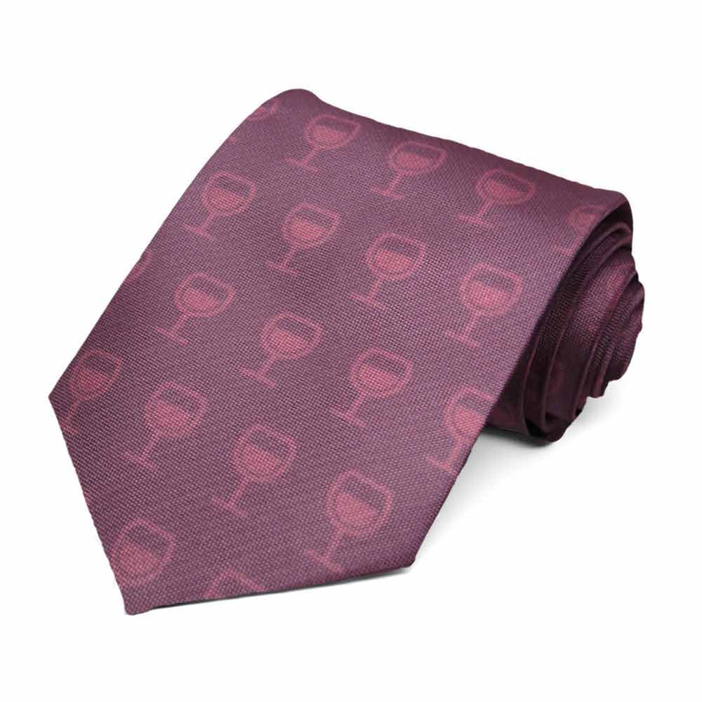 Red wine pattern necktie