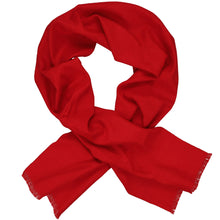 Load image into Gallery viewer, Red solid color winter scarf crossed over itself
