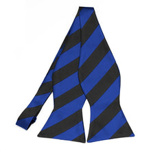 Load image into Gallery viewer, Royal Blue and Black Striped Self-Tie Bow Tie