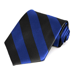 Royal Blue and Black Striped Tie