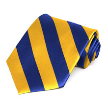 Load image into Gallery viewer, Royal Blue and Golden Yellow Striped Tie