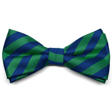 Load image into Gallery viewer, Kelly Green and Royal Blue Formal Striped Bow Tie
